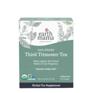 Earth Mama Organic Third Trimester Tea Bags | 100% USDA Organic Herbal Tea for Late Pregnancy Comfort + Childbirth Preparation,(16 Teabags)