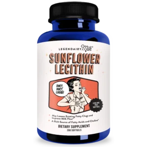 Legendairy Milk Sunflower Lecithin 1200mg, Lactation Support, Sunflower Lecithin Supplement for Clogged Milk Ducts, Made in USA, 200 Softgels