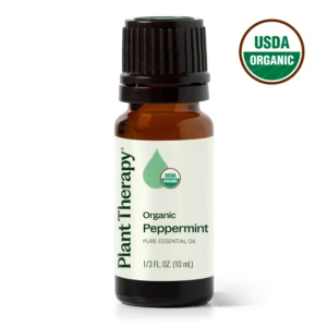 Plant Therapy Organic Peppermint Essential Oil 100% Pure, USDA Certified Organic, Undiluted, Natural Aromatherapy, for Diffuser, Skin, Hair, Therapeutic Grade, 10 mL (1/3 oz)