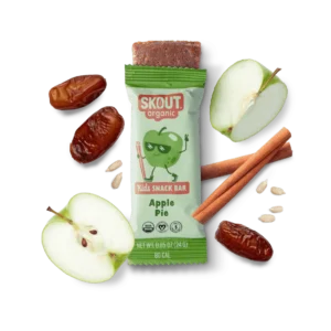 Skout Organic Apple Pie Kids Snack Bars | Organic Kids Snack Bars | School Snacks & Lunch Snacks | No Refined Sugar | Vegan & Paleo | Gluten, Dairy, Grain, Peanut Free, 6 Pack