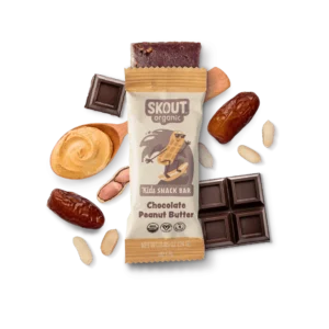 Skout Organic Chocolate Peanut Butter Kids Snack Bars | Organic Kids Snack Bars | School Snacks & Lunch Snacks | No Refined Sugar | Vegan & Paleo | Gluten, Dairy, Grain Free, 6 Pack
