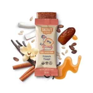 Skout Organic French Toast Frenzy Kids Snack Bars | Organic Kids Snack Bars | Plant-Based Nutrition | Vegan | Gluten, Dairy, Grain, Peanut, Tree Nut & Soy Free, 6 Pack