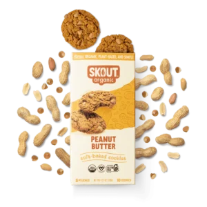 Skout Organic Peanut Butter Soft Baked Cookies | Soft Baked Cookies | Plant-Based | Vegan | Gluten, Dairy, & Soy Free, 5 Pouches