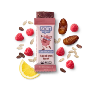 Skout Organic Raspberry Rush Kids Snack Bars | Organic Kids Snack Bars | Plant-Based Nutrition, No Refined Sugar | Vegan | Gluten, Dairy, Grain, Peanut, Tree Nut & Soy Free, 6 Pack