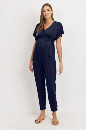 Hello Miz Dolman Sleeve Maternity/Nursing Jogger Jumpsuit