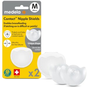 Medela Contact Nipple Shield for Breastfeeding, For Latch Difficulties, Made Without BPA, 2 Count with Carrying Case
