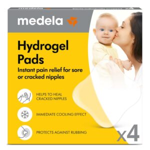 Medela Hydrogel Pads | Pain Relief for Sore or Cracked Nipples | Breastfeeding Essentials, 4 count