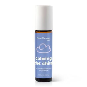 Plant Therapy Kids Calming The Child Essential Oil Blend, Relaxation and Soothing Blend, Tangerine, Lavender, & Roman Chamomile Essential Oils, Pure, KidSafe Pre-Diluted Roll-On, 10 mL (1/3 oz)