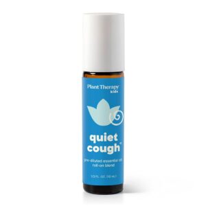 Plant Therapy Kids Quiet Cough Essential Oil Roll-on Pre-Diluted, 100% Pure, Support Respiratory Health, Ease Congestion, 10 mL (1/3 oz)