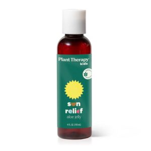 Plant Therapy Kids Sun Relief Aloe Jelly, Gentle After-Sun Care, Cools & Calms Skin, Non-Sticky & Fast-Absorbing, Outdoor Essentials, 4 oz