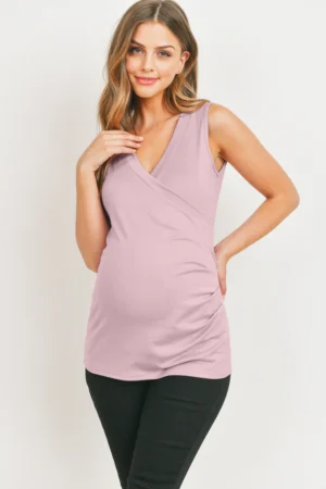 Hello Miz Side Ruching Maternity/Nursing Tank Top