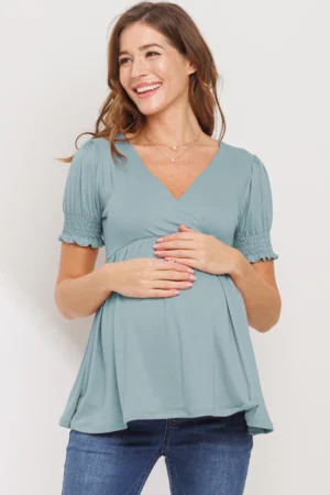 Hello Miz V-Neck Wrapped Maternity/Nursing Top