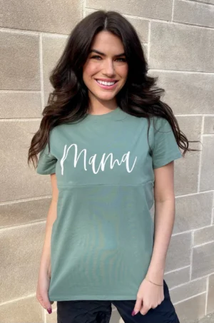 Nursing Queen Cursive "Mama" Nursing T-Shirt