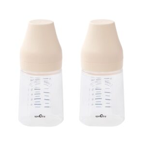 Spectra - Wide Neck Baby Bottles - Compatible with Spectra Breast Milk Pump Flanges (Pack of 2)